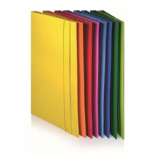 BREFIOCART LUCIDE CARTELLE 3 LEMBI C/ELASTICO IN CARTONCINO 250X350MM COL. ROSSO CONF 10 PZ.